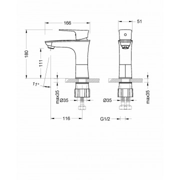 Смеситель для раковины Lemark Nero (LM0206C)