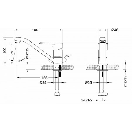 Смеситель для раковины Lemark Point (LM0307C)