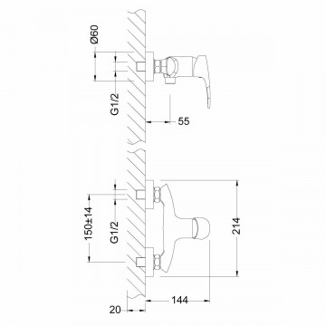 Смеситель для душа Lemark Linara (LM0403C)