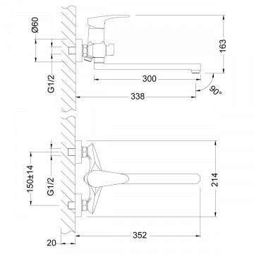 Смеситель для ванны Lemark Linara (LM0451C)