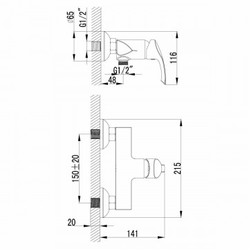 Смеситель для душа Lemark Plus Strike (LM1103C)