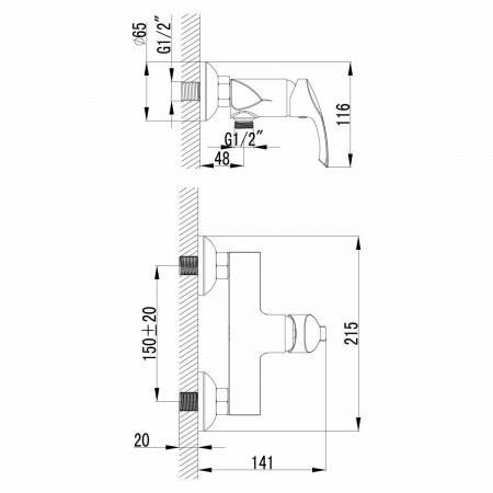 Смеситель для душа Lemark Plus Strike (LM1103C)