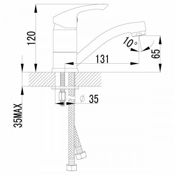 Смеситель для раковины Lemark Plus Strike (LM1107C)