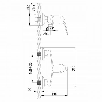 Смеситель для душа Lemark Plus Advance (LM1203C)