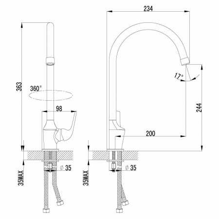 Смеситель для кухонной мойки Lemark Plus Advance (LM1205C)