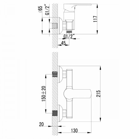 Смеситель для душа Lemark Plus Grace (LM1503C)