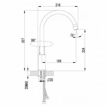 Смеситель для кухонной мойки Lemark Plus Grace (LM1505C)