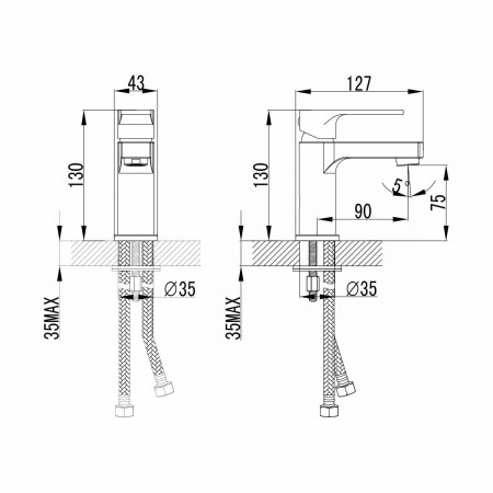 Смеситель для раковины Lemark Plus Grace (LM1506C)