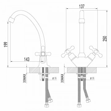 Смеситель для кухонной мойки Lemark Standard (LM2104C)