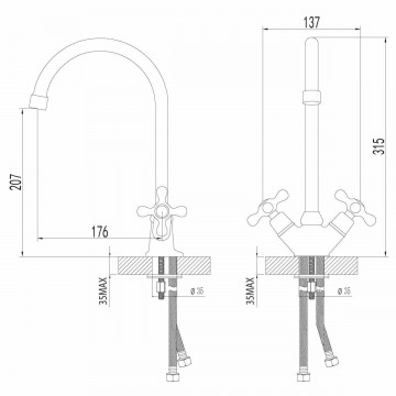 Смеситель для кухонной мойки Lemark Standard (LM2105C)