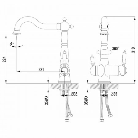 Смеситель для кухонной мойки Lemark Comfort (LM3065C)