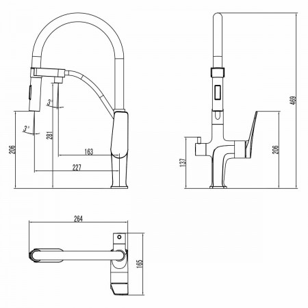 Смеситель для кухни Lemark Comfort (LM3074C-Gray)