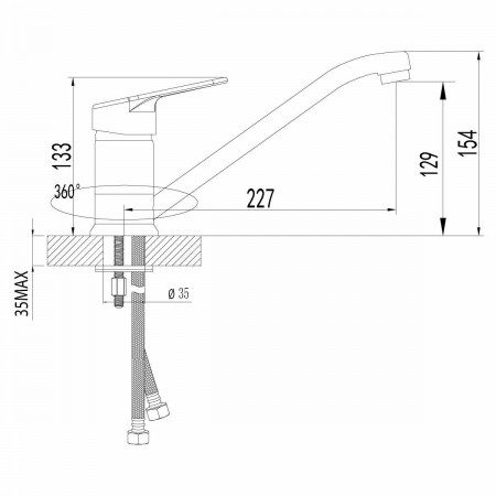 Смеситель для кухонной мойки Lemark Omega (LM3104C)