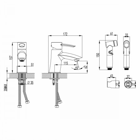 Смеситель Lemark Atlantiss для раковины и биде (LM3216C)