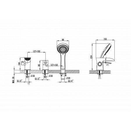 Смеситель для ванны Lemark Atlantiss (LM3245C)