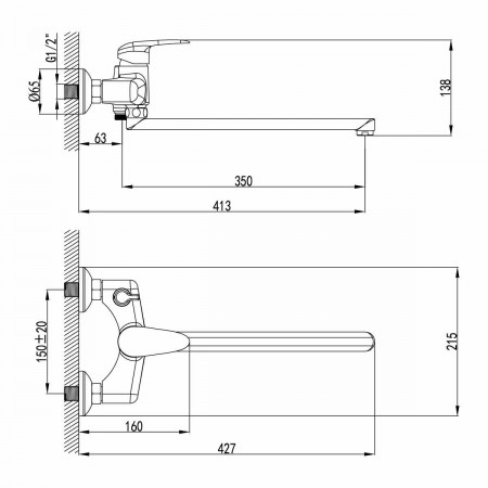 Смеситель для ванны Lemark Pramen (LM3317C)