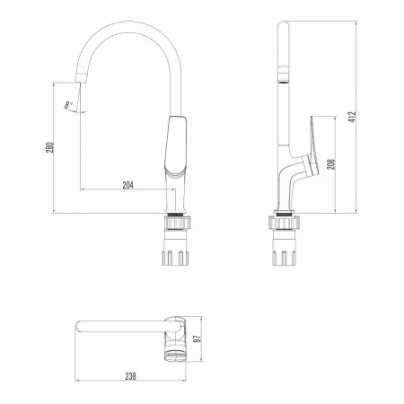 Смеситель для кухни Lemark Bronx (LM3705BL)