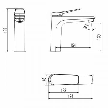 Смеситель для раковины Lemark Bronx (LM3737BL)