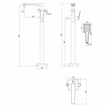 Смеситель для ванны и душа Lemark Bronx (LM3744BL)