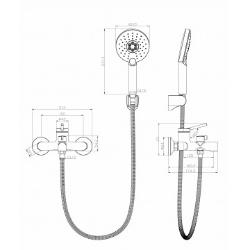 Смеситель Lemark Minima (LM3814C) для ванны