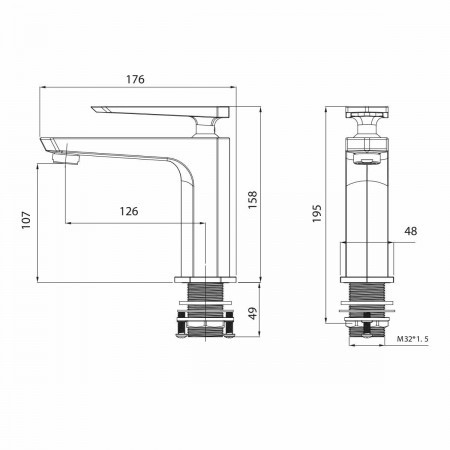 Смеситель для раковины Lemark Prizma (LM3906C)