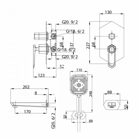 Душевая система Lemark Prizma (LM3922C)