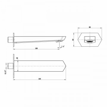 Излив для ванны Lemark встраиваемый (LM3981C )