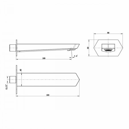 Излив для ванны Lemark встраиваемый (LM3981C )