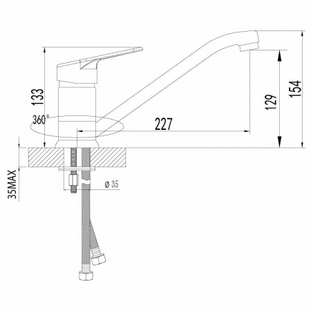 Смеситель для кухонной мойки Lemark Luna (LM4104C)