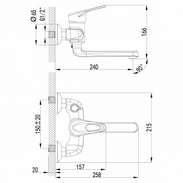 Смеситель для ванны Lemark Luna (LM4114C)