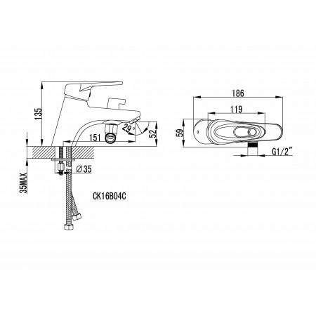 Смеситель на борт ванны Lemark Luna (LM4115C)