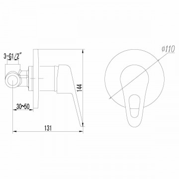 Смеситель для душа Lemark Luna (LM4123C)