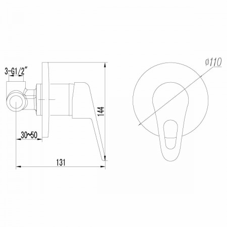 Смеситель для душа Lemark Luna (LM4123C)