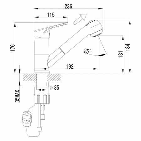 Смеситель для кухонной мойки Lemark Luna (LM4150C)