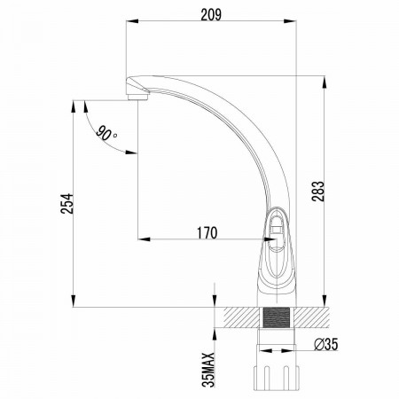 Смеситель для кухонной мойки Lemark Luna (LM4155C)