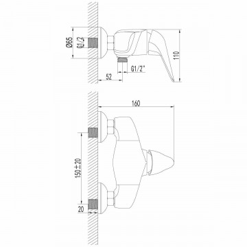 Смеситель для душа Lemark Poseidon (LM4233C)