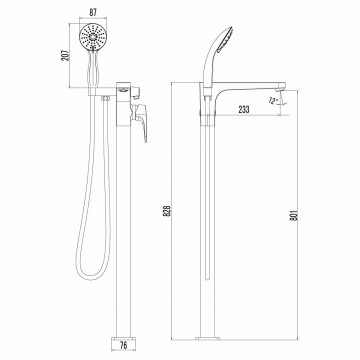 Смеситель для ванны Lemark Shift (LM4344C)