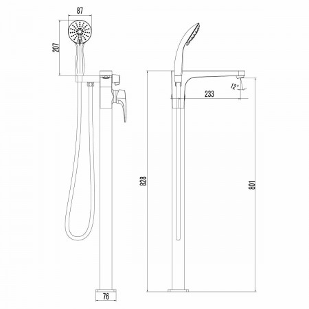 Смеситель для ванны Lemark Shift (LM4344C)