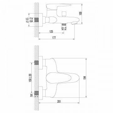 Смеситель для ванны Lemark Status (LM4402C)