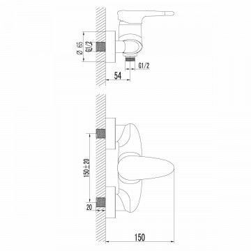 Смеситель для душа Lemark Status (LM4403C)