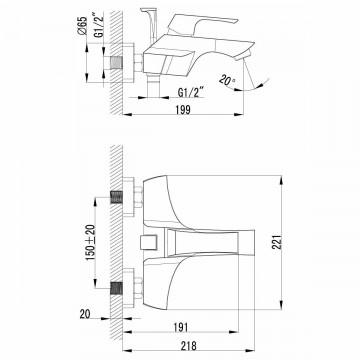 Смеситель для ванны Lemark Unit (LM4502C)