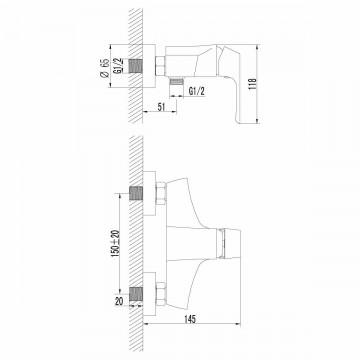 Смеситель для душа Lemark Unit (LM4503C)