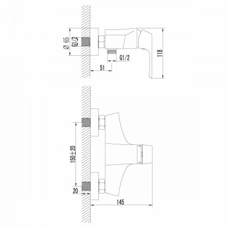 Смеситель для душа Lemark Unit (LM4503C)