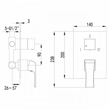 Смеситель для ванны с душем Lemark Unit (LM4528C)