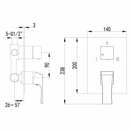 Смеситель для ванны с душем Lemark Unit (LM4528C)