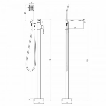 Смеситель для ванны Lemark Unit (LM4544C)