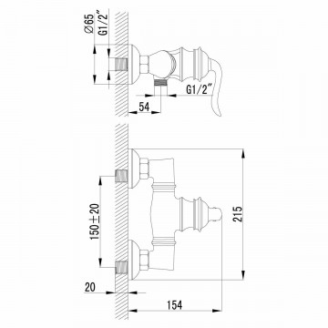 Смеситель для душа Lemark Brava (LM4703G)