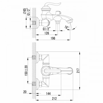 Смеситель для ванны Lemark Brava (LM4712G)