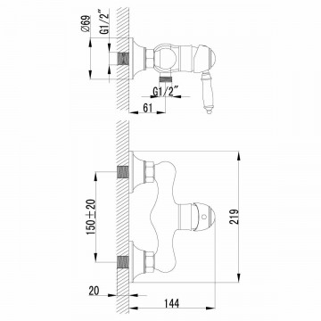 Смеситель для душа Lemark Villa (LM4803B)