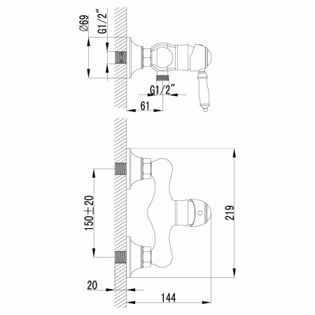 Смеситель для душа Lemark Villa (LM4803B)